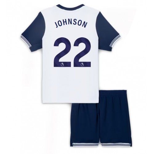 Fotbalové Dres Tottenham Hotspur Brennan Johnson #22 Dětské Domácí 2024-25 Krátký Rukáv (+ trenýrky)